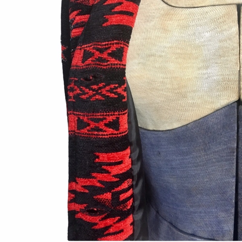 Vintage 90s Chenille Southwestern Beaded Blazer Jacket - Picture 12 of 16